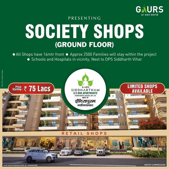 Limited Shops available for sale in Gaur Siddhartham Plaza