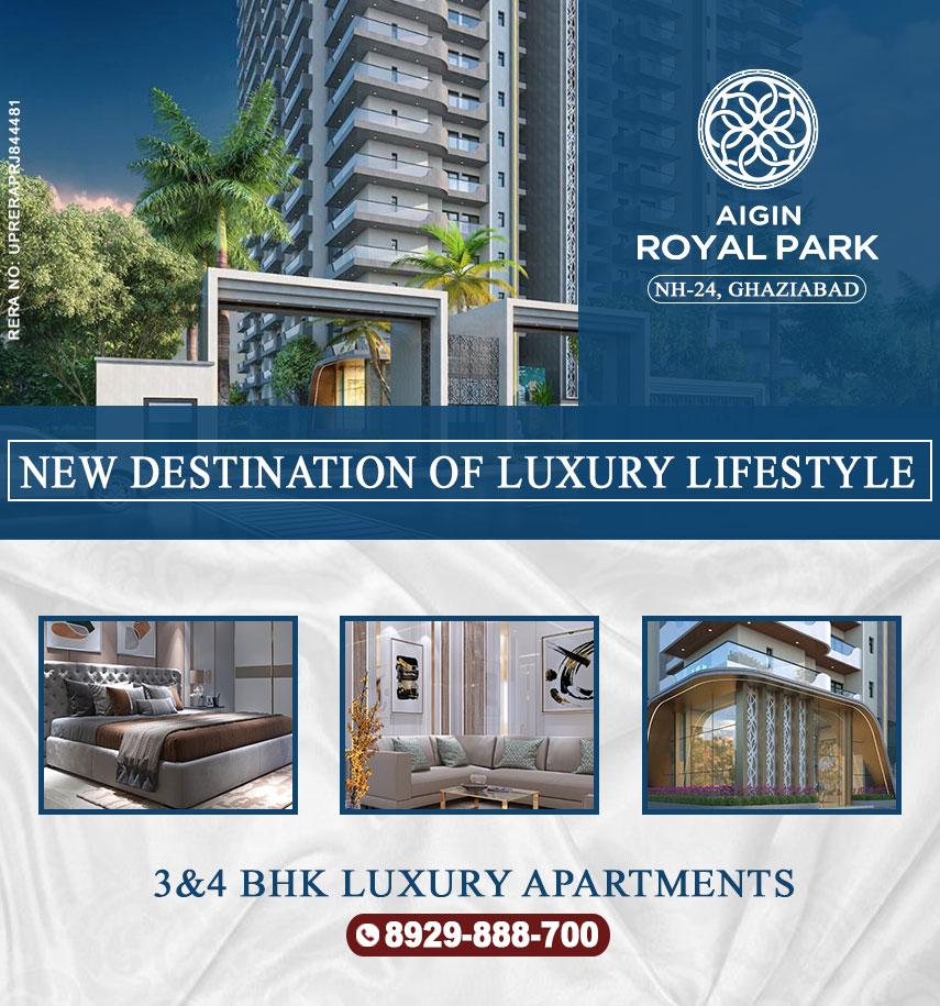 3 & 4 BHK Luxury Flat in Ghaziabad at Aigin Royal Park | 8929888700